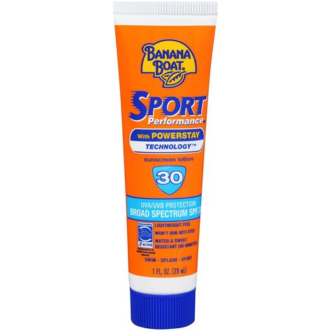 Banana Boat Sunscreen Sport Performance Broad Spectrum Sun Care Sunscreen Lotion - SPF 30, 1 Ounce (Pack of 24) -- Hurry! Check out this great product : Travel Skincare Travel Size Sunscreen, Banana Boat Sunscreen, Tanning Sunscreen, Sun Screen, Banana Boat, Sunscreen Lotion, Sport Performance, Spf Sunscreen, Active Ingredient