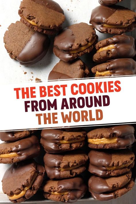 Christmas Cookies Around The World Recipe, Cookies From Other Countries, Cookies From Around The World Recipes, Best Chocolate Christmas Cookies, Dessert Recipes From Around The World, International Cookies Around The Worlds, Easy Desserts From Around The World, Worlds Best Cookies Recipe, Christmas Cookies From Around The World