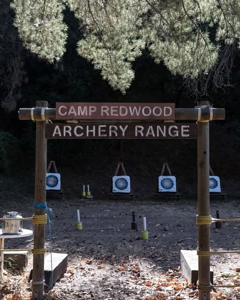 Camp Redwood, Camp Counselor Aesthetic, American Summer Camp, Aurora Aesthetic, Summer Camp Aesthetic, Camp America, Archery Range, Cabin Aesthetic, Camping Aesthetic