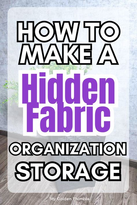 DIY Hidden Fabric Storage For Sewing Room Organization Organize Sewing Room Small Spaces, How To Store Fabric In Small Space, Sewing Display Ideas, Craft Fabric Storage, Sewing Room Storage Cabinets, Craft Room Fabric Storage, Dream Craft Room Sewing Studio, Sewing Machine Covers Diy, Storage Ideas For Fabric