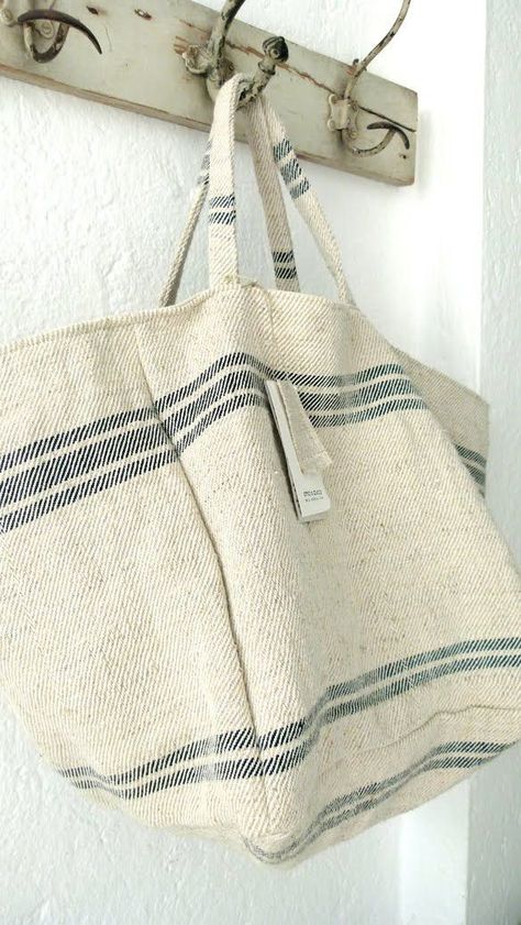 Sack Bag, Grain Sack, Linens And Lace, Eco Bag, Linen Bag, Fabric Bags, Market Bag, Sewing Bag, Diy Bag