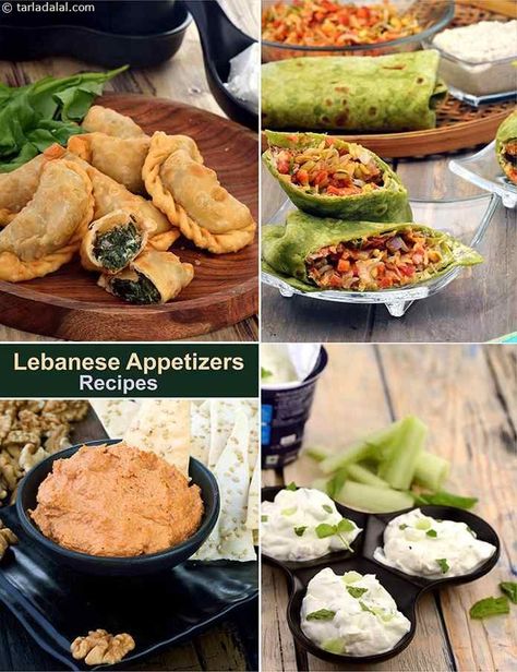 Lebanese Appetizers Recipes : Vegetarian Starters, Tarladalal.com Starters Indian, Lebanese Appetizers, Vegetarian Lebanese, Muhammara Dip, Pita Pocket Recipes, Appetizer Recipes Vegetarian, Sun Dried Tomato Hummus, Tzatziki Dip, Babaganoush Recipe