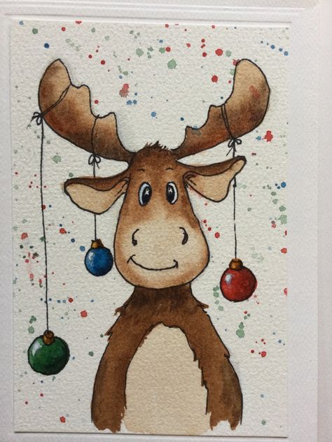 Ideas To Paint, Watercolor Christmas Cards Diy, Christmas Cards Drawing, Painted Christmas Cards, Christmas Card Ideas, Happy Painting, Christmas Card Art, Diy Watercolor Painting, Watercolor Christmas Cards