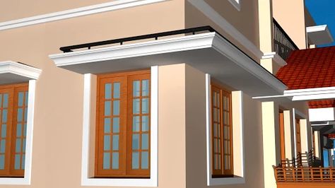 Foto House Window Sunshade Designs, Sunshade Ideas Window, Window Sunshade Designs, Window Design Iron, Window Design For Home, Iron Window Design, Sunshade Ideas, Steel Window Design, New Window Design