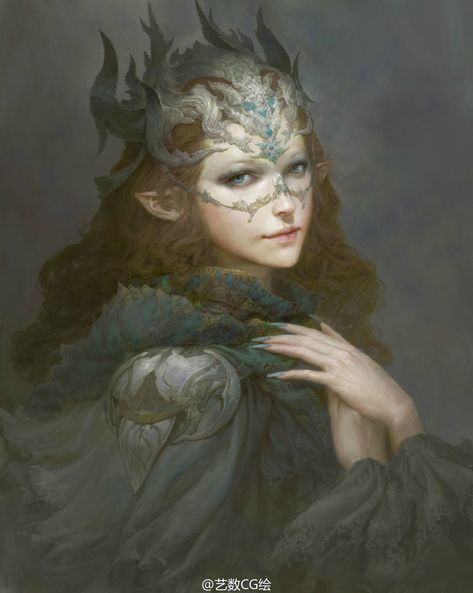 Fenghua Zhong Wolf Girl, 2d Art, Fantasy Inspiration, Girls Characters, Fantastic Art, Medieval Fantasy, Portrait Girl, Character Portraits, Daily Art