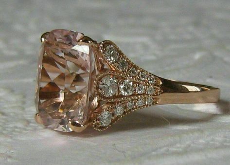 Morganite diamond ring