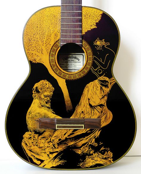 Guitar Body Art, Paint On Guitar, Arte Do Ukulele, Painted Guitars, Meditation Pictures, Ukulele Art, Art Guitar, Instruments Art, Nurse Art