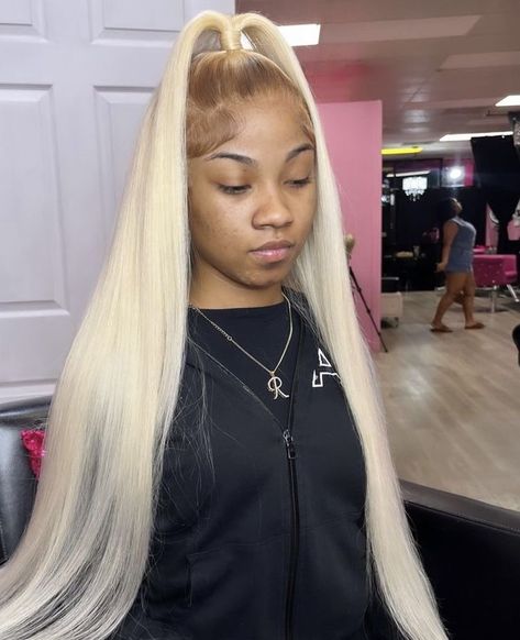 Blonde Wig Install Styles, 613 Half Up Half Down, 613 Half Up Half Down Wig, Blonde Half Up Half Down Wig, Blonde Frontal Wig Hairstyles, Blonde Hair Lace Wig, Blonde Wig Hairstyles, Blonde Hairstyles For Black Women, Black Girls Hairstyles Weave