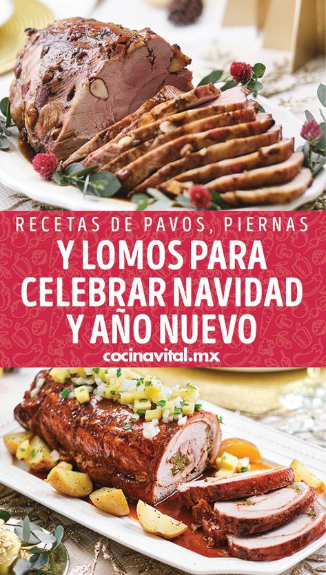 Para demostrar todo tu amor en la cena navideña de esta ño, prepara uno de estas recetas de pavos, piernas y lomos para celebrar Navidad y Año Nuevo. Christmas Dinner Menu, Dinner Menu, Christmas Dinner, Christmas Food, Christmas, Essen