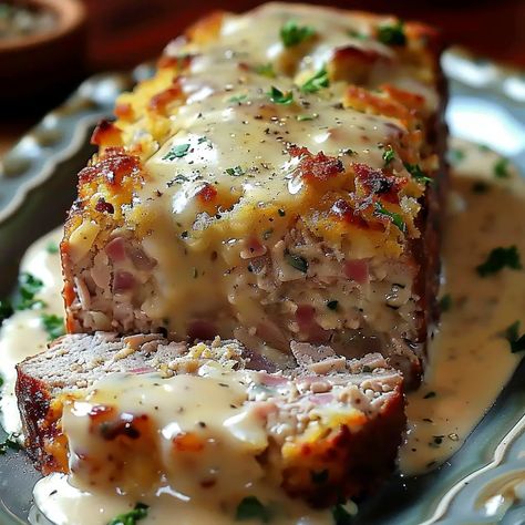 Chicken Cordon Bleu Meatloaf Recipe Ham And Swiss Bake, Quick Easy Healthy Family Dinners, Keto Chicken Mince Recipes, Cordon Bleu Meatballs, Cannellini Bean And Chicken Recipes, Easy Dinner Entrees, Meals Using Ham, Chicken Cordon Bleu Meatloaf Recipe, What To Eat With Meatloaf