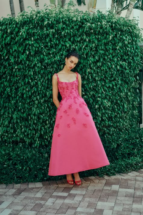 Monique Lhuillier Spring 2025 Ready-to-Wear Collection Monique Lhuillier, Moda Operandi, Pink Dress, Pink