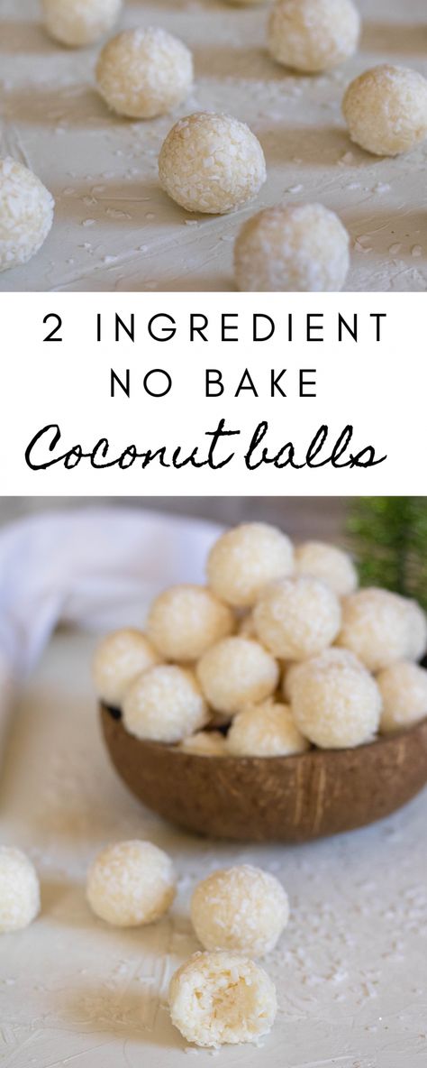 2-Ingredient No bake Coconut Balls - Lifestyle of a Foodie Coconut Snowball Truffles, Condensed Milk Snowballs Recipe, No Bake Cookies With Coconut, No Bake Coconut Balls Recipe, No Bake Coconut Balls, Coconut Balls Recipe, Coconut Sweetened Condensed Milk, Coconut Ball, No Bake Coconut Cookies