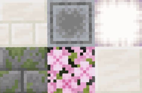 Elven kingdom Cherry Blossom Colour Palette Minecraft, Pink Block Palette Minecraft, Pink Minecraft Pallet, Minecraft Fantasy Block Palette, Minecraft Castle Block Palette, Minecraft Interior Ideas, Minecraft Furniture Ideas, Minecraft Pattern, Minecraft Blocks