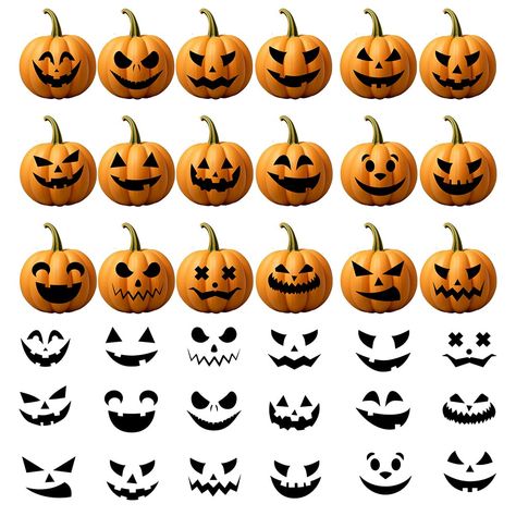 PRICES MAY VARY. Sticker Size: Our collection includes halloween stickers such as 3.7 inches * 3.7 inches jack o lantern face stickers, ghost face stickers, and make a face stickers. They are suitable for different sizes of pumpkins and are ideal for use with our pumpkin decorating kit and in creating various halloween pumpkin decorations and halloween pumpkin decor. For kid: This is undoubtedly a safe way for kids to decorate pumpkins. With our halloween stickers for kids, allow your child’s im Girly Jack O Lantern Faces, Halloween Pumpkin Faces Ideas, Cute Pumpkin Faces Carving, Pumpkin Carving Ideas Faces, Easy Jack O Lantern Faces, Pumpkin Faces Template, Pumpkin Face Ideas, Pumpkin Carving Faces, Pumpkin Faces Ideas