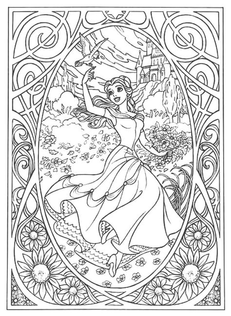 Disney Coloring Pages For Adults, Beauty And The Beast Coloring, Disney Adult Coloring Books, Modele Zentangle, Disney Princess Colors, Disney Princess Coloring Pages, Adult Colouring Pages, Princess Coloring Pages, Disney Colors