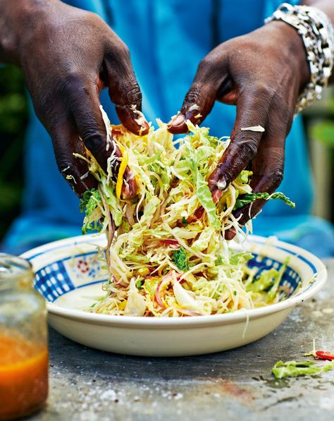 Hot and Fruity Caribbean Coleslaw Caribbean Coleslaw, Levi Roots, Spicy Coleslaw, Vegan Coleslaw, Carribean Food, Bbq Dishes, Jamaican Dishes, Caribbean Cuisine, Island Food