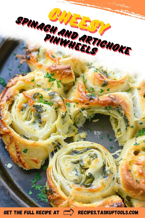 Indulge in a unique twist on a classic party favorite with our Cheesy Spinach and Artichoke Pinwheels. Easy to make and packed with flavor, these bite-sized treats bring together the creamy goodness of cheese, the nutrition of spinach, and the rich texture of artichokes. They're a surefire crowd-pleaser perfect for any celebration, potluck, or snack time. Follow our step-by-step guide and discover a new cheesy delicacy. Pin this recipe today and Spinach Artichoke Pull Apart Bread Easy, Cheesy Spinach And Artichoke Pinwheels, Spinach Artichoke Pull Apart Bread, Spinach And Artichoke Pinwheels, Artichoke Pinwheels, Impressive Appetizers, Cheesy Spinach, Easy To Make Appetizers, Pinwheel Recipes