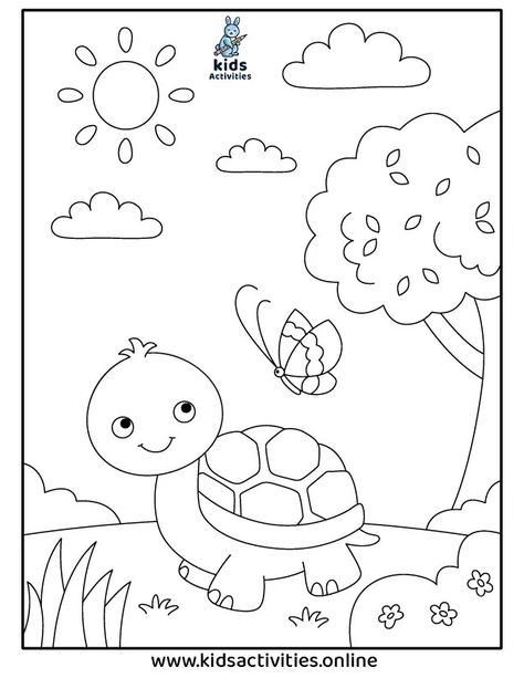 Free! 12 Cute Coloring Page for Kids ⋆ Kids Activities Printable Art For Kids, Drawing For Colouring Kids, Coloring For Preschool Free Printable, 1st Grade Coloring Pages Free, Kindergarten Worksheets Coloring, Coloring Pages For Preschoolers Free, Cute Turtle Coloring Pages, Coloring For Kindergarten Free Printable, Picture For Coloring For Kids