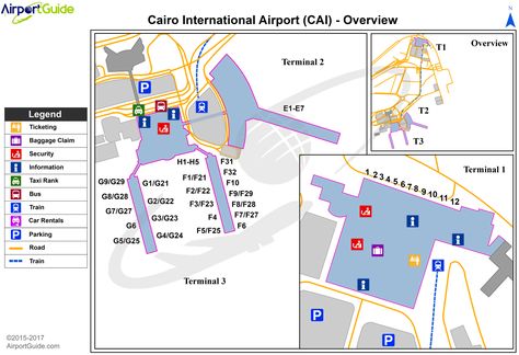 Cairo - Cairo International (CAI) Airport Terminal Map - Overview Egypt Airport, Cairo International Airport, Cairo Airport, Airport Guide, Airport Map, Map Diagram, Service Map, Airport Terminal, Airport Design