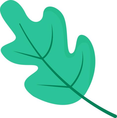 Green oak leaf semi flat color vector object. Forest flora. Wood and wild nature. Full sized item on white. Foliage simple cartoon style illustration for web graphic design and animation Leaf Animation, Cartoon N, Web Graphic Design, Simple Cartoon, Oak Leaf, Graphic Elements, Wild Nature, Color Vector, Animation Design