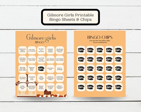 Fall Gilmore Girls Party Bingo Game Activity, Birthday Theme, Baby Shower, Bridal Shower Theme, Party Game, Fall Pastel Party Activity Etsy Download #etsy #orange #birthday #gilmoregirlsfall #fallpartytheme #fallbirthdayparty #fallshowertheme #fallbachelorette #fallpartygame #gilmoregirlsbingo Gilmore Girls Bridal Shower Ideas, Gilmore Girls Baby Shower Ideas, Fall Party Activities, Fall Gilmore, Gilmore Girls Party, Girls Birthday Games, Girls Birthday Party Games, Fall Party Games, Fall Party Themes