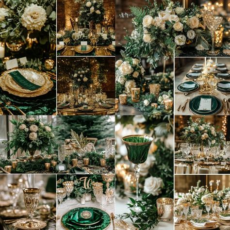 Forest Green Wedding Theme Flowers, January Wedding Aesthetic, Evergreen Winter Wedding, Winter Wedding Aesthetic Green, December Wedding Ideas Color Combos, Emerald Green Theme Wedding, September Wedding Colors Schemes 2025, Green Wedding Winter, Sage Green Winter Wedding