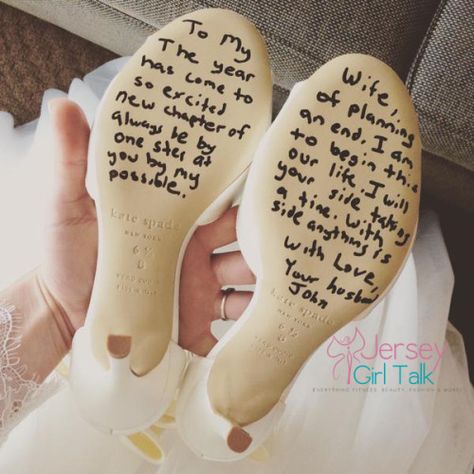 A special message written on my wedding shoes #bride #weddingshoes #wedding #brides #katespade #weddingideas #mywedding #romantic #love Fun Wedding Shoes, Shoes Quotes, When I Get Married, A Love Letter, Fantasy Wedding, Nj Weddings, I Got Married, Wedding Story, Love Letter