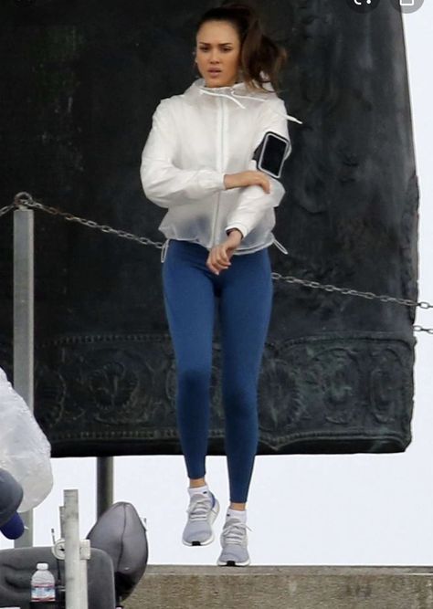 Jessica Alba Clear Raincoat in LA’s Finest Clear Raincoat, Jessica Alba, Normcore