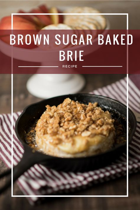 Brown Sugar Pecan Baked Brie - First and Full Brea Cheese, Party Food Healthy, Brie Toppings, Ideas For Party Food, Baked Brie Cheese, Brie Cheese Recipes, Pecan Baked Brie, Baked Brie Recipes, Brie Appetizer