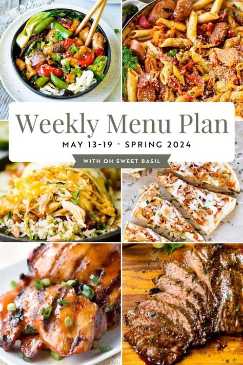 Struggling to plan your meals for the week? Look no further! This weekly menu plan for May 13-19 has everything you need for a delicious and stress-free week of eating. Pulled Pork Pizza, Easy Pulled Pork, Weekly Menu Plan, Sandwich Sides, Oh Sweet Basil, Weekly Menu Planning, Dessert Cookbooks, Healthy Pizza, Chicken Burritos