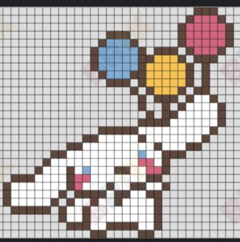 Perler Bead Patterns Cinnamoroll, Pompompurin Pixel Art Grid, Pixel Art Pattern Sanrio, Sanrio Perler Bead Patterns, Pixel Art Sanrio, Sanrio Pixel Art, Hama Art, Easy Perler Bead Patterns, Art Pixel