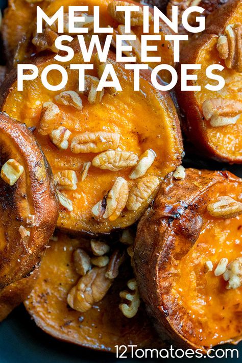 Melting Sweet Potatoes, Goats And Chickens, Tomatoes Recipes, 12 Tomatoes, Thanksgiving Side, White Potatoes, Veggie Side Dishes, Potato Dishes, Sweet Potato Recipes