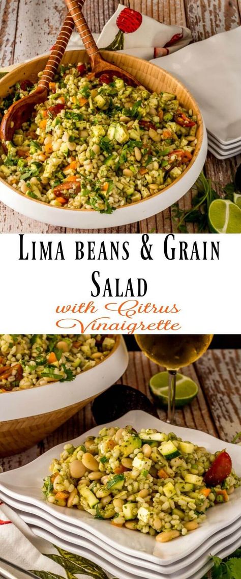 Dried Lima Beans, Lima Bean Salad, Cooking Lima Beans, Salad With Citrus Vinaigrette, Cilantro Vinaigrette, Lima Bean Recipes, Salads Healthy, Summer Supper, Salad With Citrus