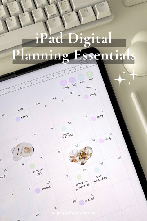 iPad Digital Planning Essentials Ipad Tracker, Ipad Organization, Personalized Notebook Cover, Ipad Planning, Ipad Journal, How To Stay Organized, Digital Planner For Ipad, Ipad Organizer, Planner For Ipad