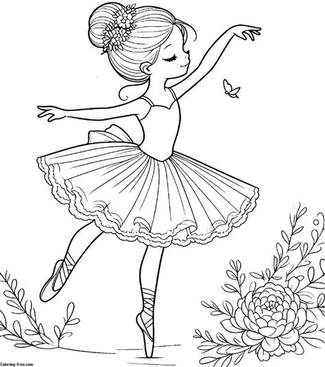 Ballerina Coloring, Ballet Crafts, Dance Coloring Pages, Ballerina Coloring Pages, Ballet Drawings, Seashell Art Diy, Barbie Coloring, Barbie Coloring Pages, Ballet Kids