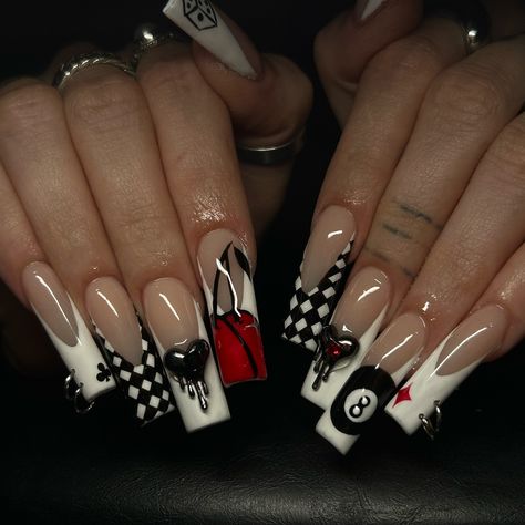 Vegas ready 💃🏻🍒 Casino Nails Designs, Casino Nails, Hard Rock Casino, Vegas Nails, Nails Inspo, Hard Rock, Nail Inspo, Casino, Nail Designs