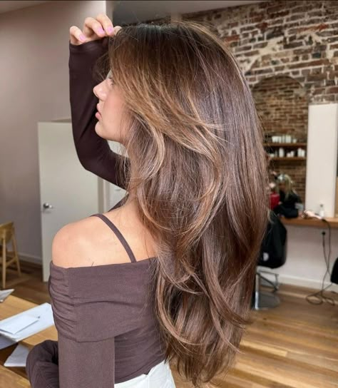 Latte Hair, Rambut Brunette, Beige Hair, Honey Brown Hair, Brown Hair Looks, Brown Hair Inspo, Brunette Hair With Highlights, Hairstyles For Layered Hair, Brown Hair Balayage