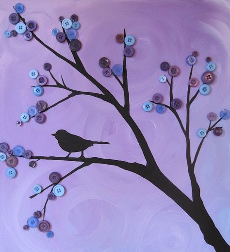 Awesome blog for button crafts/paintings...especially like the trees. Want to do a season one eventually. Button Tree Art, Button Cupcakes, Button Creations, Button Tree, Cupcake Tutorial, Button Art, Button Crafts, Tree Art, Art Plastique