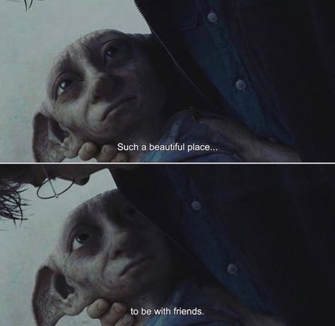 Dobby Dobby Harry Potter Quotes, Dobby Quotes, Harry Potter Lines, Anamorphosis And Isolate, Dobby Harry, Harry Potter Symbols, Deathly Hallows Part 1, Harry Potter Room Decor, Best Movie Quotes