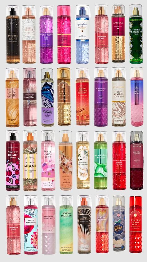 Perfume Aesthetic Bath And Body Works, Bath And Body Works Fragrances, Good Bath And Body Works Scents, Bath And Body Works Scents, Make Up Desk, Perfume Inspiration, Victoria Secret Body Spray, Blossom Perfume, How To Smell Good