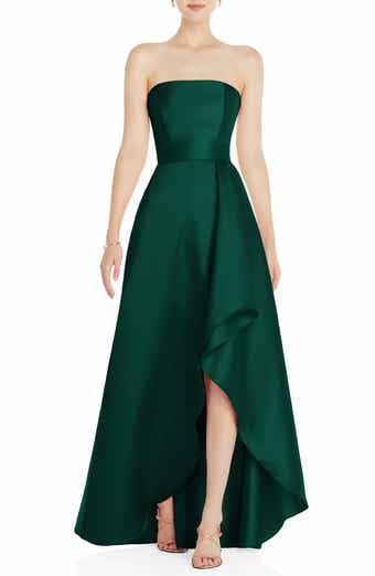 Alfred Sung Jersey & Mikado A-Line Gown | Nordstrom