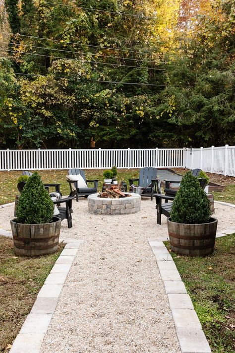 How Much Did the Backyard Renovation Cost? Backyard Campfire, Outdoor Fire Pit Area, Entertaining Tips, Fire Pit Ideas, Outdoor Fire Pit Designs, Fire Pit Landscaping, Backyard Oasis Ideas, Cozy Backyard, House Backyard