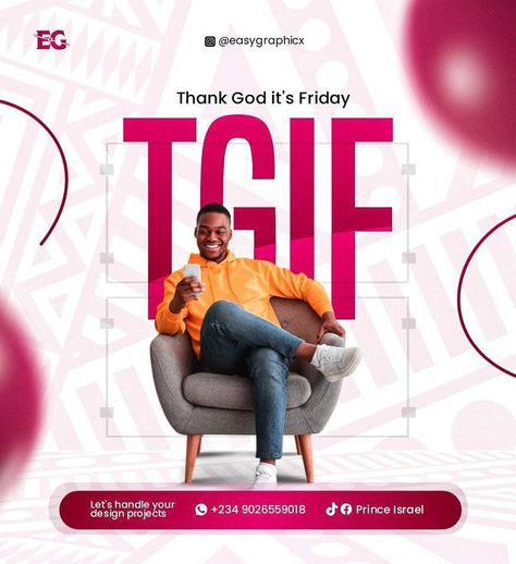 Thank God it's Friday!! It's the weekend fellas, enjoy yourselves, relax and have fun . . #easygraphicx #tgif #graphicdesign #explore #explorepage #viralpost #top #simplicity Real Estate Ads, Tgif, Viral Post, Thank God, Design Projects, Graphic Design