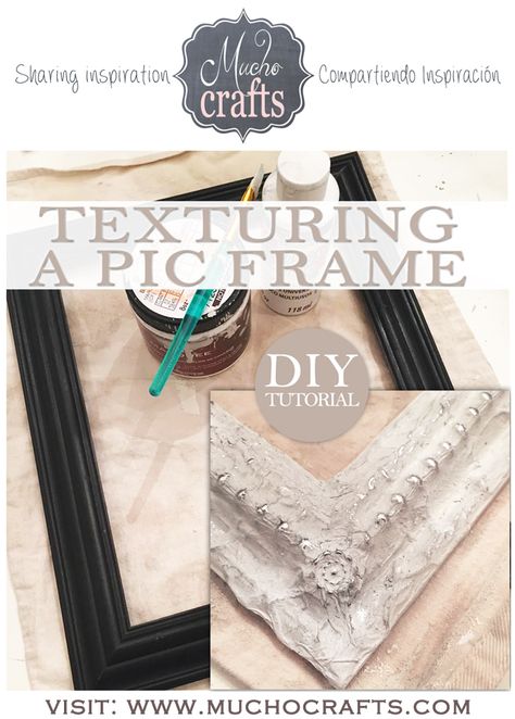 Love this idea!  DIY - Texturing a Frame - Tutorial    cm Sharpie Glass, Diy Canvas Frame, Frame Tutorial, Tracing Art, Mother Daughter Projects, Old Picture Frames, Diy Picture Frames, Cheap Crafts, Rustic Frames