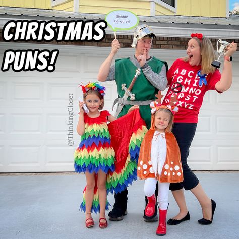 Christmas Song Costumes Diy, Funny Christmas Costumes Hilarious, Christmas Song Outfit Ideas, Group Christmas Costumes For Work, Family Christmas Costume Ideas, Christmas Costume Party Ideas, Christmas Song Dress Up Ideas, Christmas Song Costumes, Dress Like Your Favorite Christmas Song