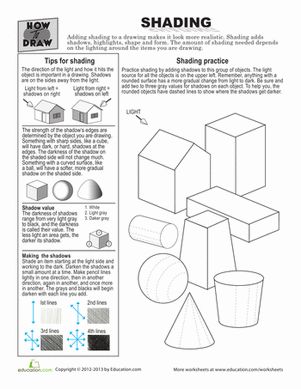 Third Grade Travel Games Worksheets: How to Draw Shading Analyzing Art Worksheet, Shading Practice Worksheet, Shading Activity, Shading Worksheet, Practice Shading, Shading Practice, Furniture Joinery, Art Handouts, Cornice Boards