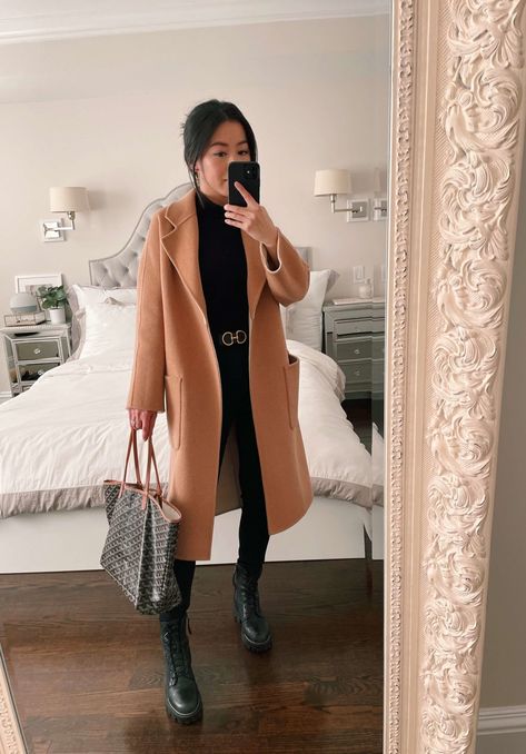 Staples for a Petite-friendly Winter Capsule Wardrobe Overcoat For Petite, Aesthetic Petite Outfits, Winter Coat For Petite Women, Winter Coat Petite Women, Petite Long Coat Outfit, Petite Winter Outfits 2023, Petite Wool Coat, Petite Capsule Wardrobe 2024, Petite Coats For Women