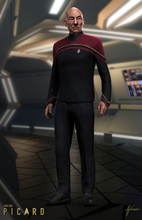 ArtStation - Star Trek Picard S2: Picard's Starfleet Admiral Uniform Picard Star Trek, Star Trek Artwork, Star Trek Crew, 2000 Cartoons, Star Trek Wallpaper, Star Trek Uniforms, Star Trek Picard, Jean Luc Picard, Starfleet Ships