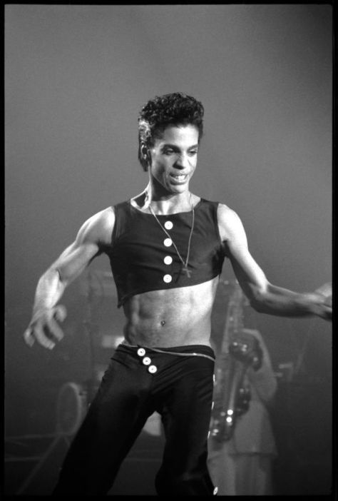 The late style icon in one of his most iconic outfits | Prince Princes Fashion, Prince Paisley Park, Prince Music, Mens Crop Top, Rip Prince, Paisley Park, Jaden Smith, Evolution Of Fashion, Roger Nelson