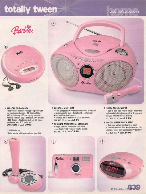 Barbie Magazine 2000, Barbie Pubmat, 2000s Technology Aesthetic, Y2k Website Design, Aesthetic Catalog, Girly Magazine, Barbie Core Aesthetic, Y2k Toys, 2000s Tech